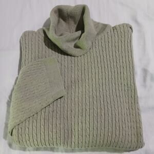 Jeanne Pierre Woman 3X Turtleneck Ribbed Sage Green Sweater